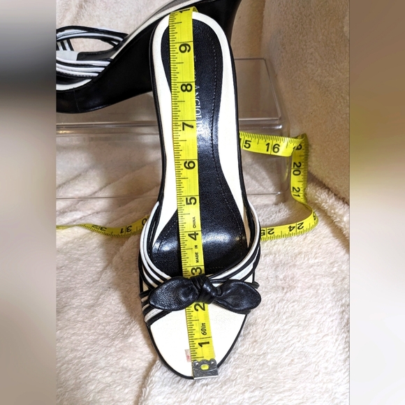 Women's Enzo Angiolini Black & White Wedge Platform Slides | Size 8.5 - Picture 8 of 11